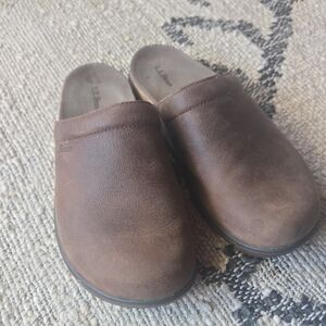 L.L. Bean Brown Leather Mules